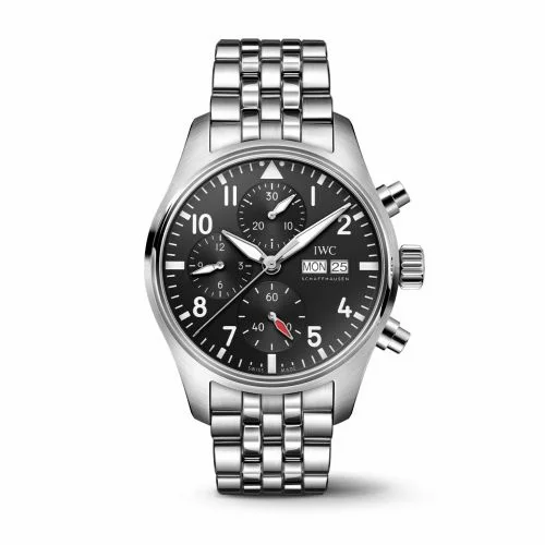 IWC Pilot's Watch Chronograph 41 Stainless Steel / Black / Bracelet IW3881-13 (IW388113)